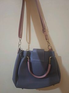 Grey &amp; Pink Shoulder/Crossbody Handbag 🩶🩷