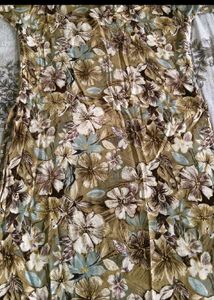 Floral Print Kurta with Embellished Neckline