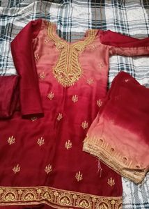 Designer Embroidered Kurta Set with Dupatta