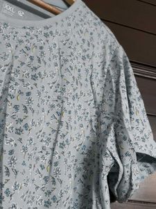 Van Heusen Light Blue Floral Print T-Shirt