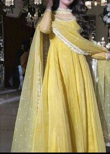 Vibrant Yellow Anarkali Suit Set