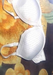 silk White Polka Dot Bra