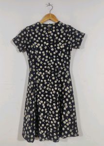 Daisy Print Fit &amp; Flare Dress