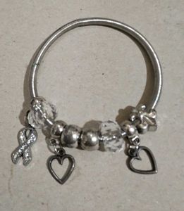 Charm Bracelet with Ribbon & Heart Charms