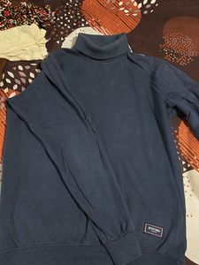 Classic Navy Blue Turtleneck Sweater
