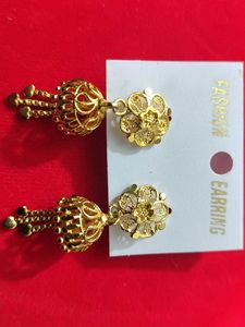 Elegant Gold Tone Jhumka Earrings