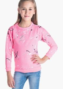 Cherry Crumble Girls Pink Paint Splash Sweatshirt