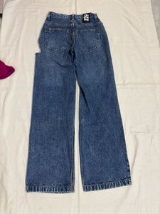 Womens Ripped Wide Leg Jeans