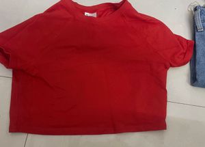 Classic Red Cropped T-Shirt
