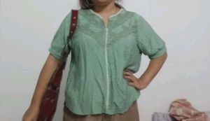Embroidered Green Kurta