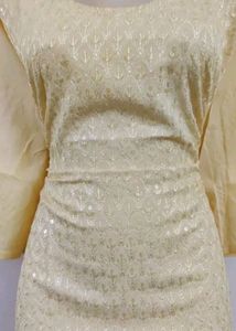 Cotton Blend Lemon Kurta