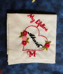 Hand Embroidered Monogram Handkerchief