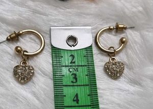 Sparkling Heart Hoop Earrings