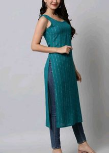 Teal Sleeveless Kurti-NEW Packed