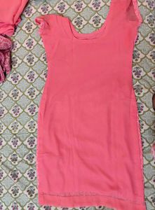 Pink Chikankari georgette Kurta churidar set