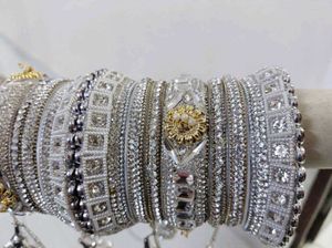 Exquisite Silver Bangles with Charms