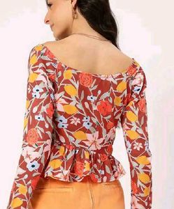 Floral Print Peplum Top
