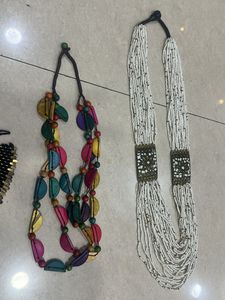 Boho Beaded Statement Necklaces Set