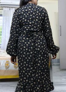 black wrap dress