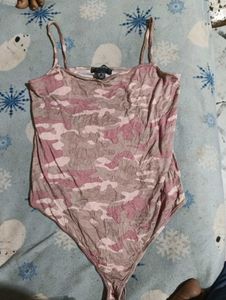 Pink Camouflage Spaghetti Strap Tank Top