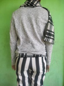 Cozy Plaid Trim Sweater