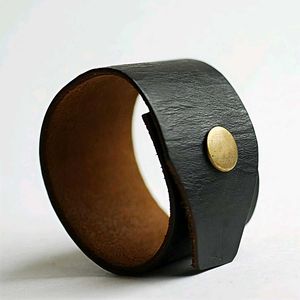 Unisex Leather Cuff Bracelets Set of 3 Pieces