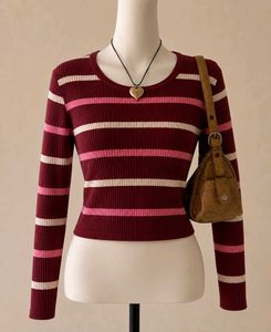 Chic striped knitted top
