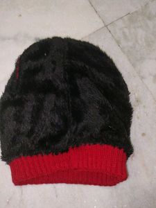 Red "Darjeeling" Knit Beanie Hat