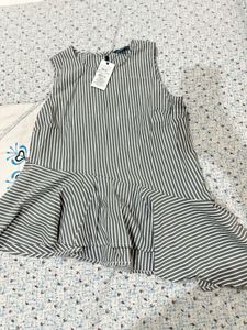 completely new Striped Peplum Sleeveless Top
