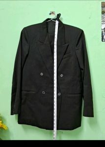 Black Double-Breasted Blazer