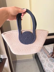 Woven Tote Bag with Rope Handles