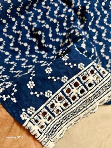 Premium Navy Blue Embroidered Kurti if size M