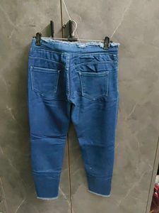 Blue Denim Jeans with Drawstring