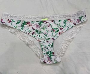 💙 Floral Print Lace Trim Briefs