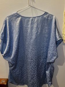 Blue Animal Print Top