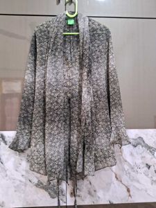 Sheer Floral Print Kimono Cardigan
