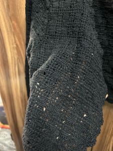 Black Cropped Knit Cardigan