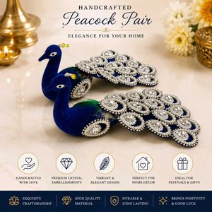 Handcrafted Peacock Decor Pair