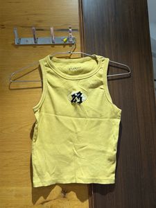 Yellow Cropped Tank Top