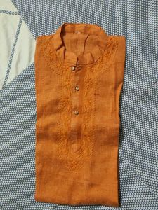 Orange Embroidered Kurta