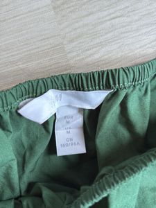 H&amp;M Green Square Neck Puff Sleeve Top