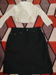 ruffled shape top and skirt