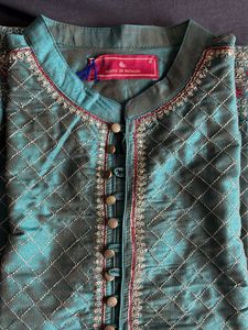 Elegant Green Mukaish Embroidered Kurta