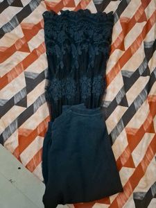 black tshirt with skirt attached