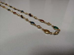 Multicolor Gemstone Gold Plated Necklace