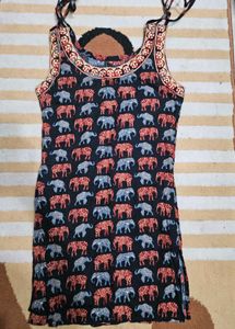 Chic Elephant Print short kurti