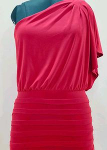 Chic One-Shoulder Red Cocktail Dress