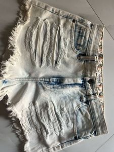 Distressed Denim Shorts