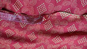 Red Saree with Golden Print