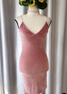 Korean Velvet Strappy Dress